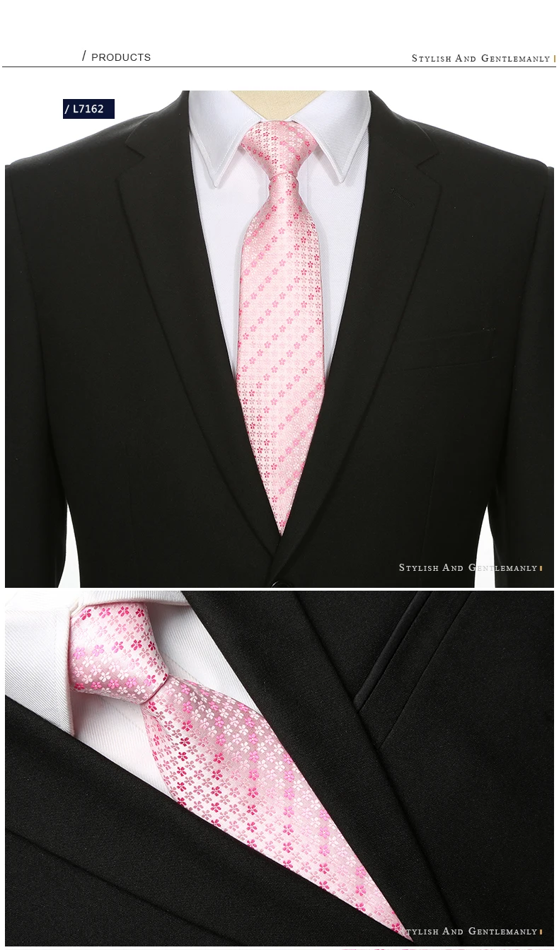 Дизайнерские брендовые модные 7 см жаккардового переплетения Бизнес Средства ухода за кожей шеи галстук розовый цветочный романтичный