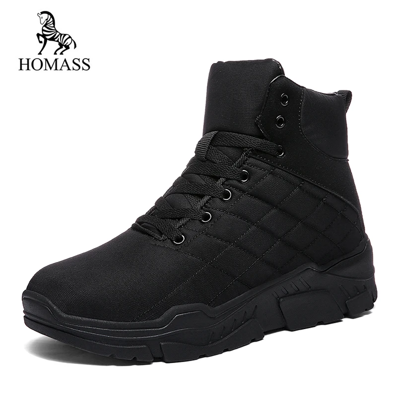

HOMASS Winter Boots Men Leather Winter Shoes Plus Size Tennis Sneakers For Winter Ankle Boots Male Warm Parents Casual Botas