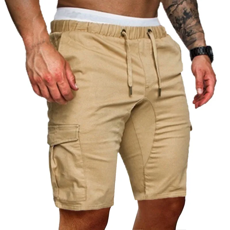 

MJARTORIA 2019 Men Summer Outdoor Cargo Relaxed Fit Multi-Pockets Elastic Waist Casual Short Elastic Drawstring Soild Shorts