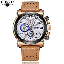 Для мужчин s часы LIGE лучший бренд класса люкс для мужчин Военная Униформа спортивные часы для мужчин Хронограф Дата