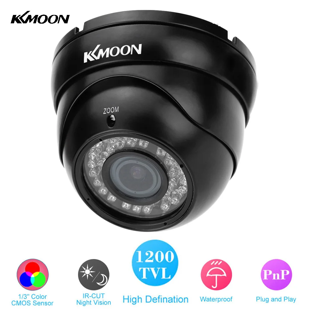 

KKmoon 1200TVL Security Camera Outdoor CMOS For SONY Sensor IR CUT Waterproof CCTV Camera 2.8-12mm Manual Vari-Focal Lens
