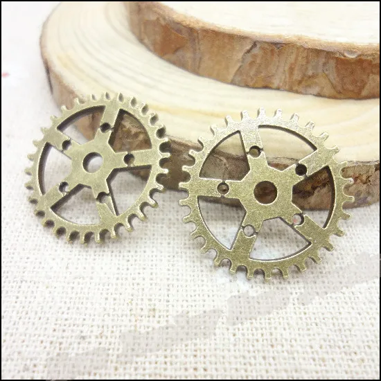 

Wholesale 28 pcs Vintage Charms gear wheel Pendant Antique bronze Fit Bracelets Necklace DIY Metal Jewelry Making