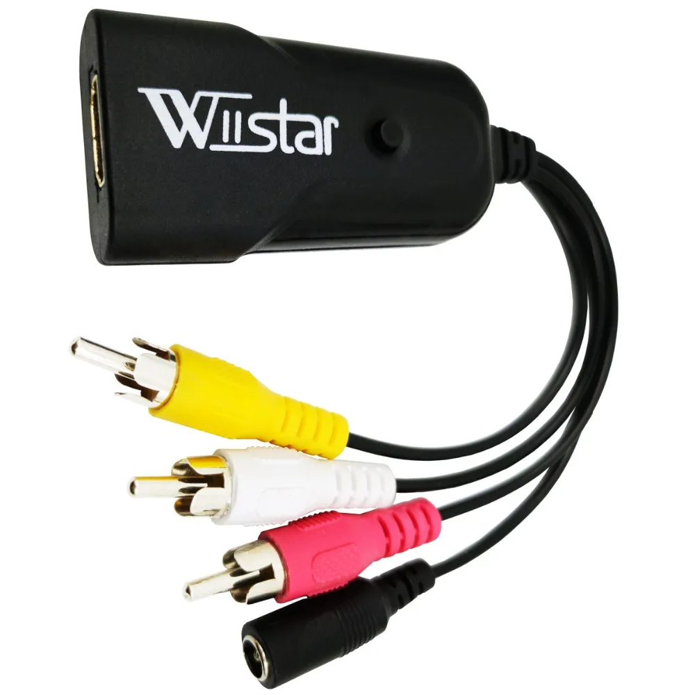 WIISTAR HD 1080P для HDMI AV/RCA CVBS адаптер мини для HDMI2AV Hdmi в AV(CVBS) для PS3/PC/VCR/NTSC