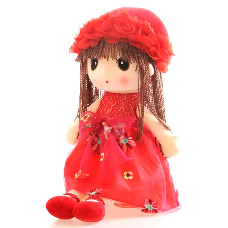 Большой размер Эльза плюшевая игрушка Brinquedos прекрасный мультфильм цветок фея кукла игрушки для девочек День рождения Рождественский подарок Модная Кукла - Цвет: red