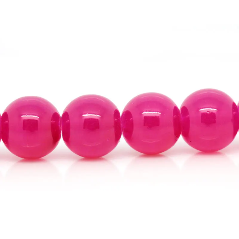 2014 NEW 1Strand Glass Imitation Jade Beads Fuchsia 10mm Dia. For Jewelry Making | Украшения и аксессуары