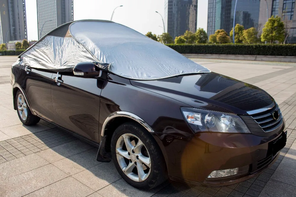 Foldable Car Cover With Memory Steel Circle Aluminium Film Sun Block