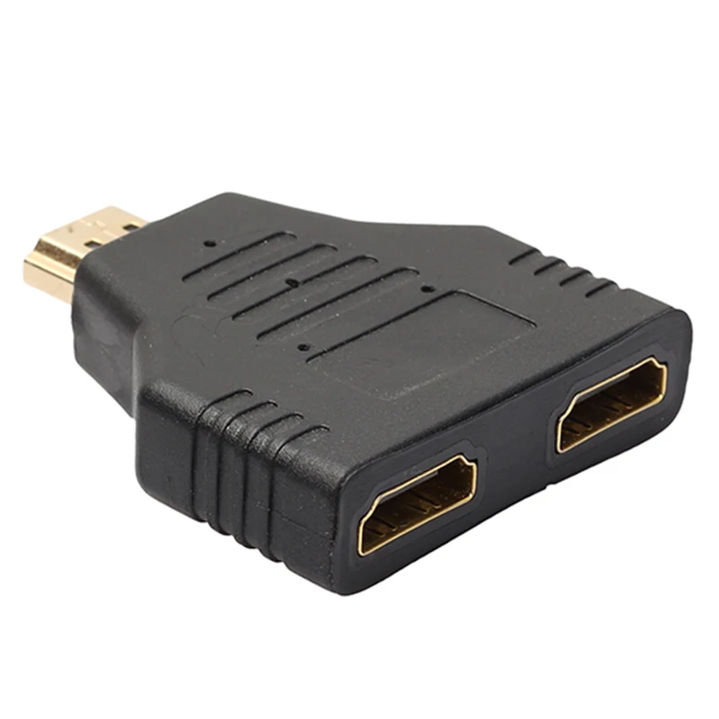 1080P 1 in 2 HDMI Splitter Adapter HDMI Male to 2 Female Onversion Head Adapter HDMI Male to Female Conversion Cable for HDTV
