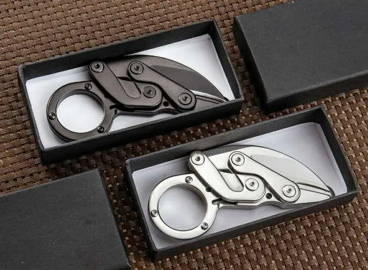 Складной нож Morphing karambit V2 механический Клинок с когтями из стали 9Cr18Mov для