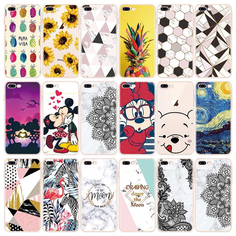 

Marble Cartoon Cute Print Clear TPU Phone Cases For iPhone 4 4S 5 5S SE 5C 7 8 6 6S Plus For iPhone X XS Max XR Cover Case Coque