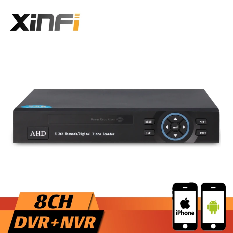 

Xinfi CCTV 8CH HVR 1080P Recorder HDMI Output AHD DVR 8 channel HVR DVR NVR Support AHD-H, AHD-M, AHD-L Analog IP Camera