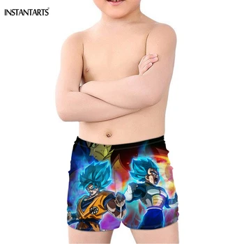 

INSTANTARTS Ultra Instinct Goku Z Broly Super Saiyan Print Kids Boys Swimsuits Bathing Beach Swimming Trunks Children Swimwear
