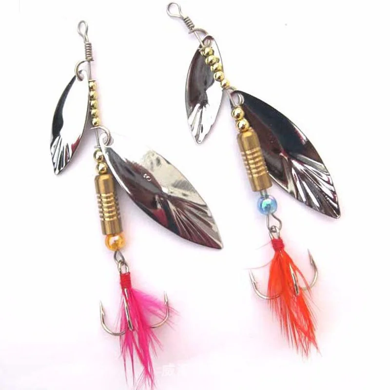 YeMuLang 2 piece Fishing Lures Paillette+ Fur+Hook Set Artificial Bait