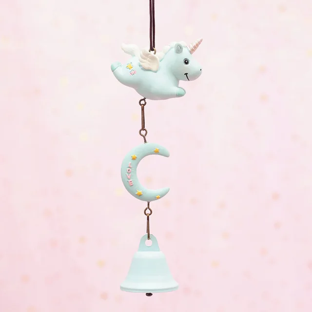 Cute Unicorn Wind Chimes Children Room Decorative Resin Crafts Animal