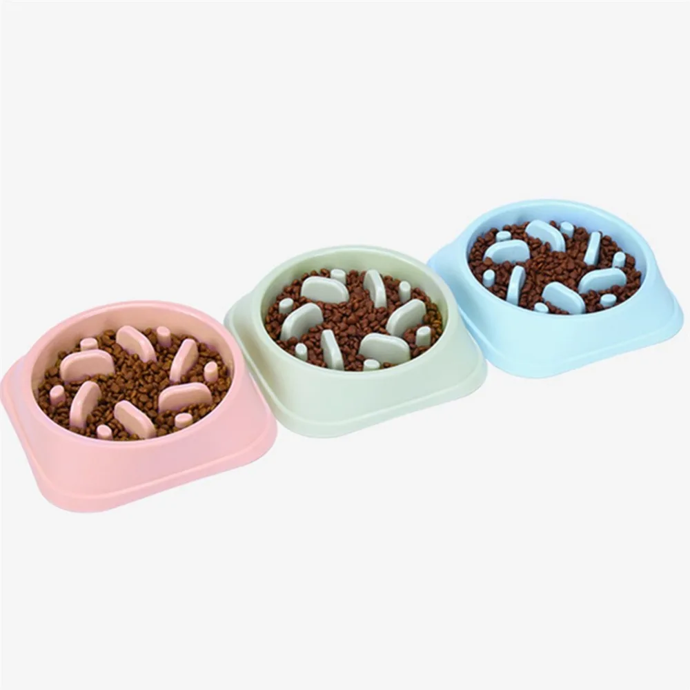 Cheap Pet Slow Eating Dog Bowl Feeder Dog Food Bowl Plastic Slow Feeder Cat Pet NonSlip Anti Gulping Feeders Bowls