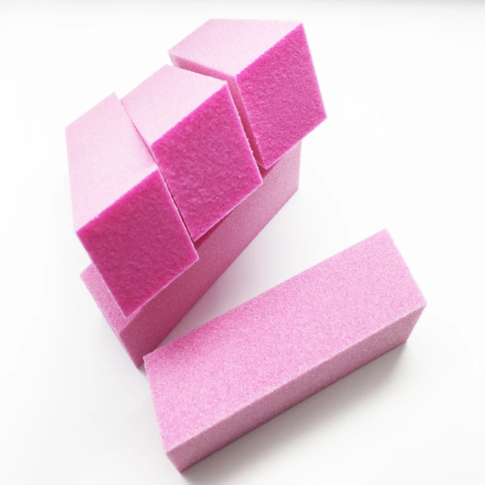 

1pcs Rose Pink Form Nail Buffers File For UV Gel White Nail File Buffer Block Polish Manicure Pedicure Sanding Nail Art Tool