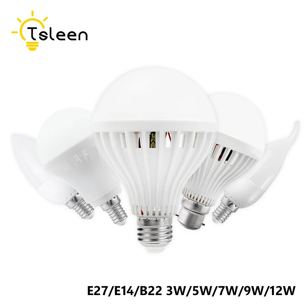 

Top quality lamp led bulb e27/E14/B22/E14/ lampa B22 3w 5w 7w 9w 12w for 220v Energy Saving Home Lighting aluminum cooling