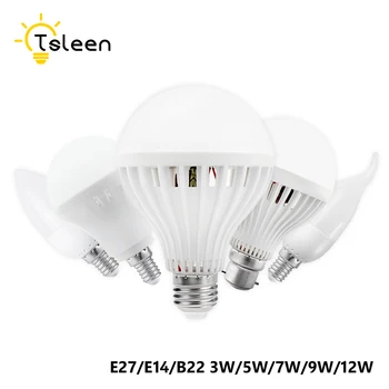 

Top quality lamp led bulb e27/E14/B22/E14/ lampa B22 3w 5w 7w 9w 12w for 220v Energy Saving Home Lighting aluminum cooling