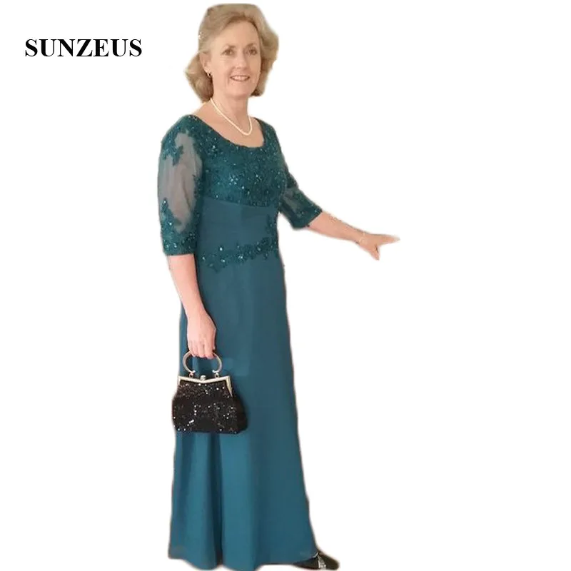 Half Mouw Chiffon Bruiloft Jurken Scoop Schede Bruidegom Moeder Jurken Applicaties Kralen Lange Jurk voor Bruid Moeder SMD30 Half Mouw Chiffon Bruiloft Jurken Scoop Schede Bruidegom Moeder Jurken Applicaties Kralen Lange Jurk voor Bruid Moeder SMD30