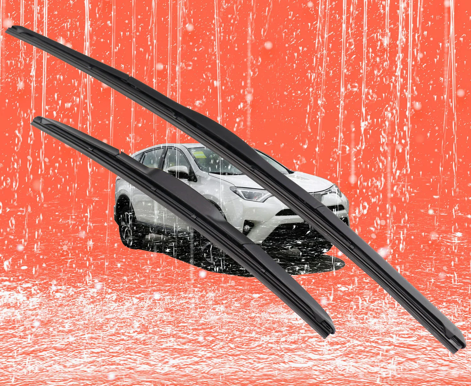 2 pcs Front Windshield Bracketless Wiper Blades Set 26"+16" for Toyota