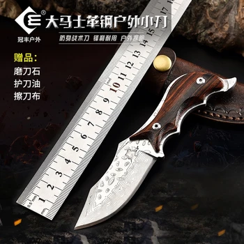 

Outdoor Tactical Fixed Knives mini Damascus sharp pattern Knife Handmade camping Hunting Knife EDC tools Free shipping