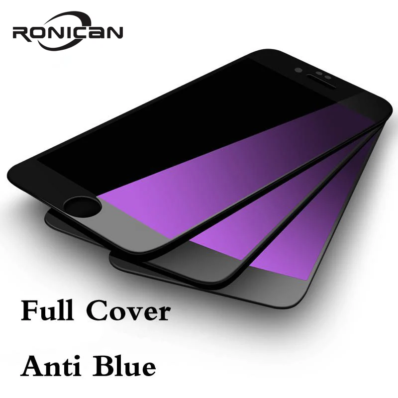 Goede RONICAN 9 H 2.5D Volledige Cover Gehard Glas Voor Apple iphone 7 Plus Screen Protector Anti Blauw Licht Beschermende Film voor iphone 7