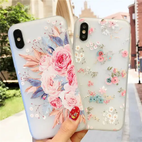 

Floral Case For Samsung Galaxy A50 A30 A20 M10 M20 Luxury 3D Emboss Silicon Soft Back Cover For Samsung A7 2018 S10 E Plus
