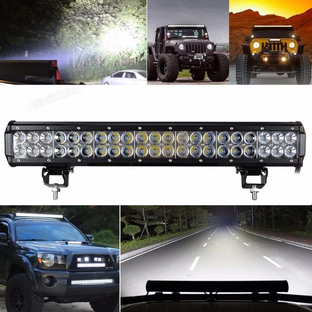 

1 Piece 20 Inch Light Bar 9-32V 126W Waterproof LED Car Work Light Combo 6000K Universal Auto Offroad Driving Light