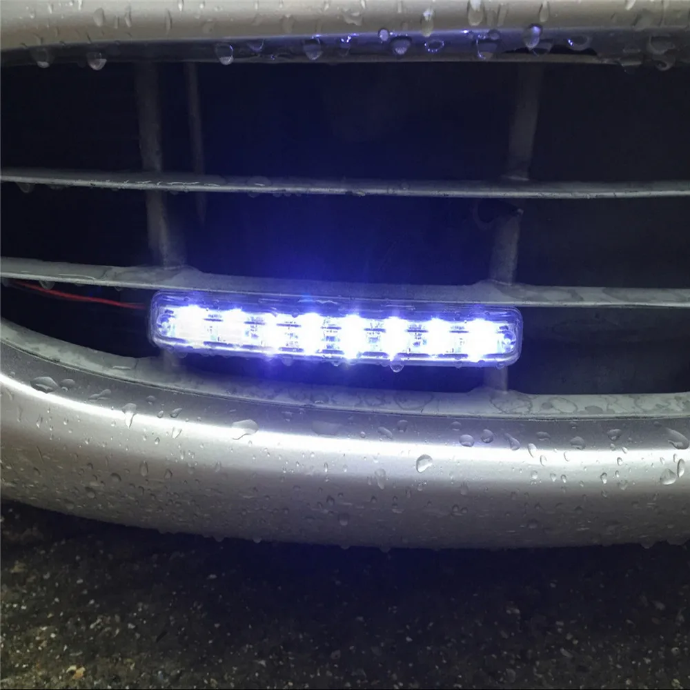 ANGRONG 2X 8 светодиодный Габаритные огни автомобиля вождения DRL Противотуманные