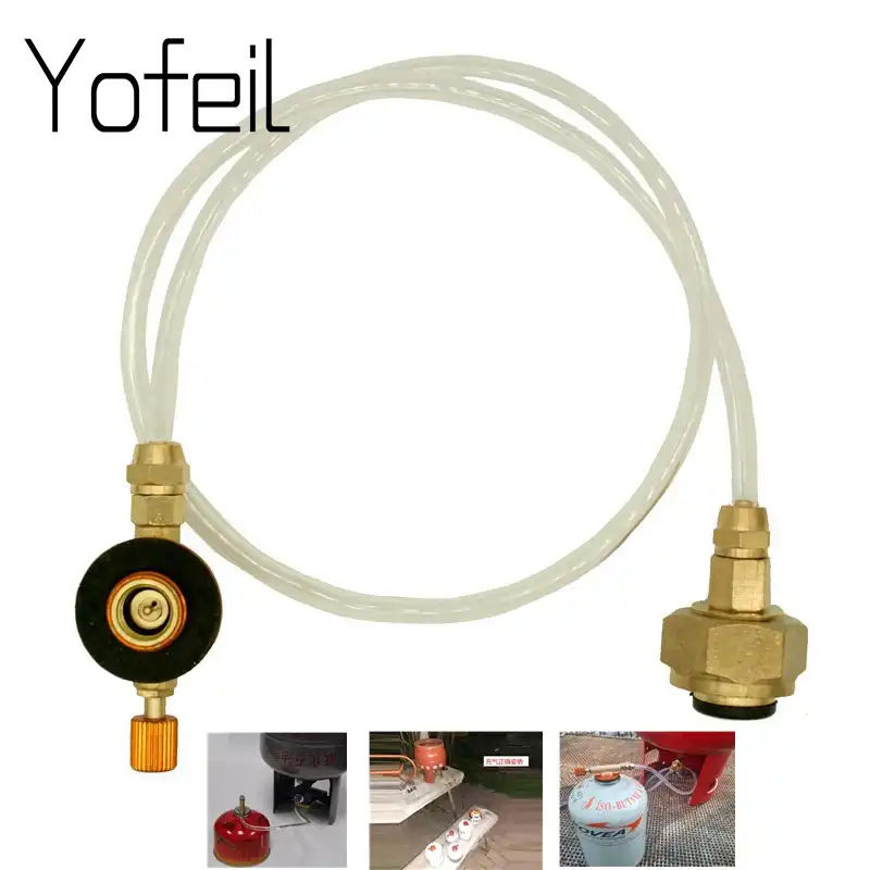 Jeebel 1 lb. propane small gas tank input EN417 Lindal Valve Output