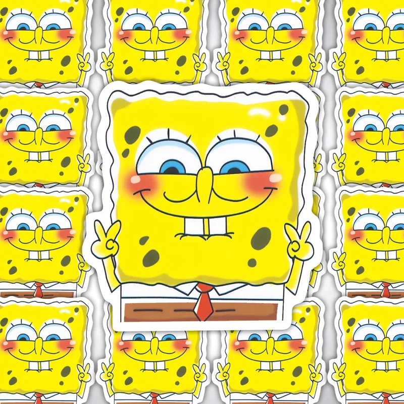 Single 1pc Waterproof Graffiti SpongeBob Cartoon Animal Sticker For