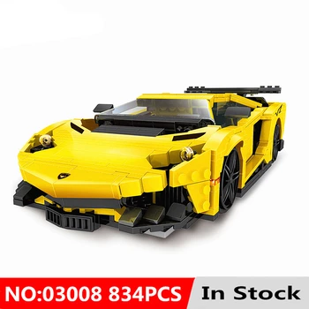 

Technic Series The Yellow Flash Racing Car Kit Model Set 834Pcs Building Blocks Bricks Educational Toys For Children