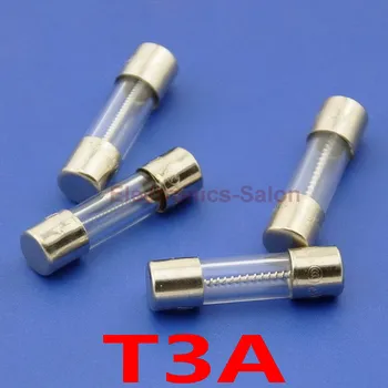 

(200 pcs/lot) T3A 250V 5 x 20mm Slow Blow Glass Tube Fuse, UL VDE RoHS Approved, 3 Amp.