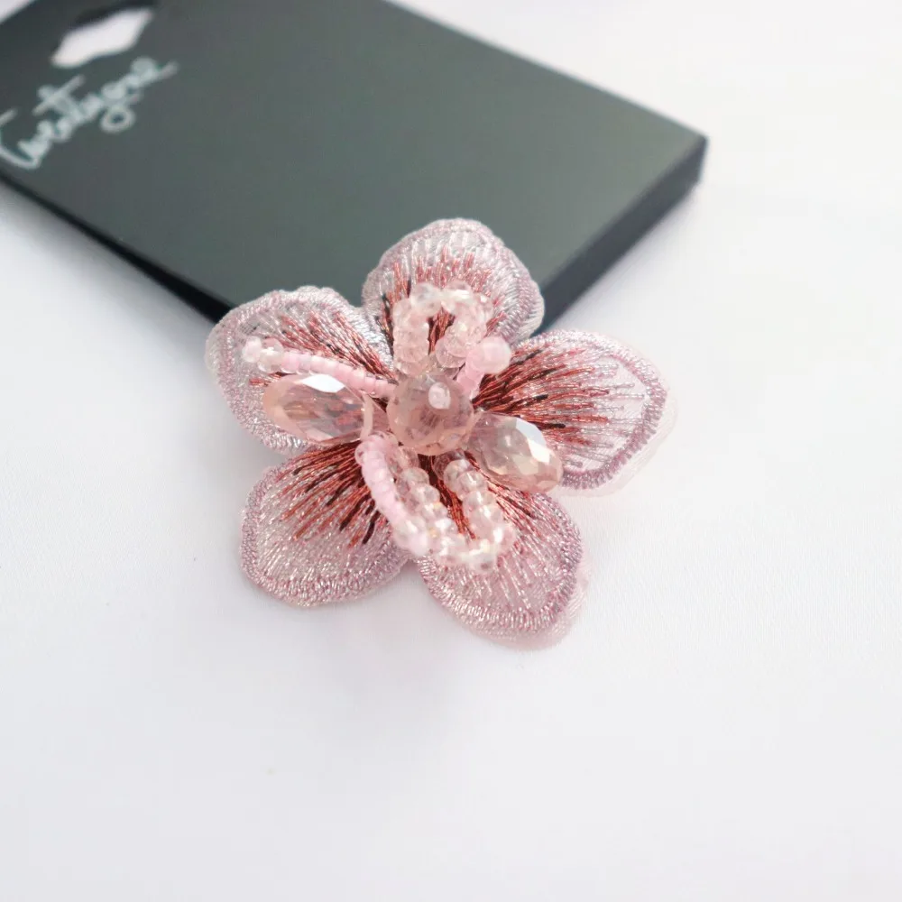 BEADED embroidery patches flowers for clothes 9