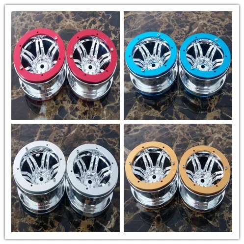 

4PCS plating 2.2 inch Beadlock Wheel Rim Hubs for 1/10 RC Monster truck Rock Crawler rr10 r1 scx10 rc4wd Axial SCX10 YETI TF2