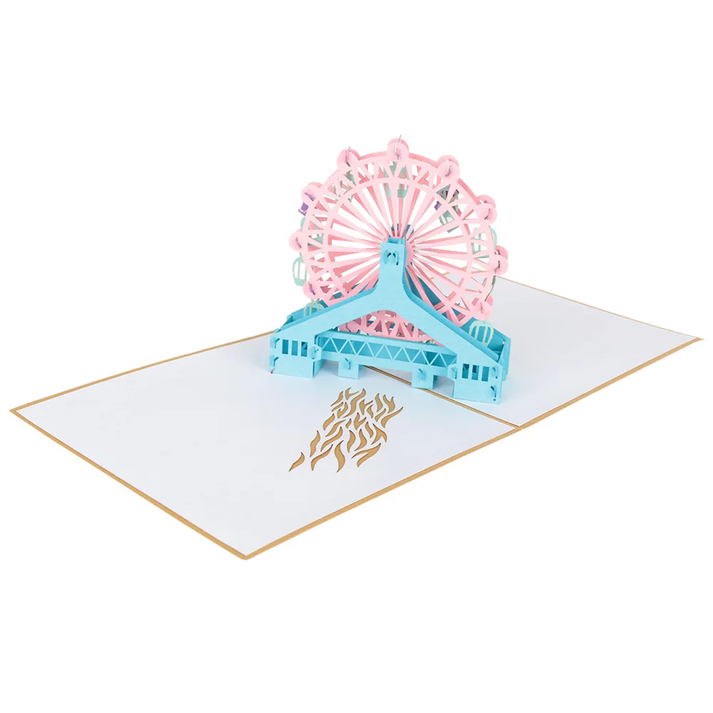  Thank You Card Greeting Invitation Card with Envelope Handmade 3D Ferris Wheel Postcard Party Acces - 32971622600