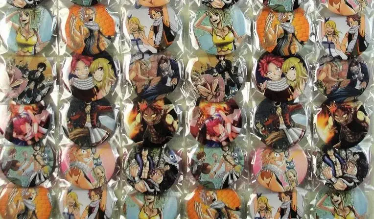 

Hot Sale 48 pcs/set Cartoon Japanese anime Fairy Tail Badges 4.5cm Cartoon Brooch Button Badge Pin,Kids Party Gift X-34