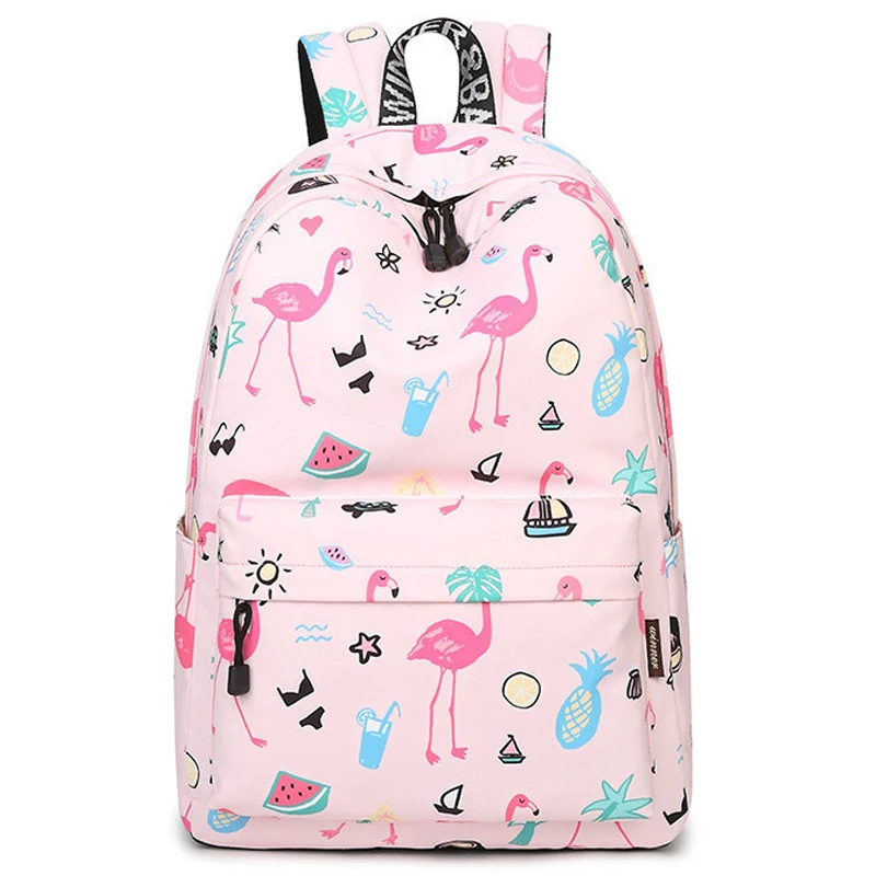 

Original Designer Brand Women Cute Flamingo Printing School Backpack for Teenage Girls 14-15.6 inch Laptop Bags Kawaii Bookbag