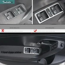 Tonlinker чехол стикер для VW POLO 2012-2016 отделкой 4 шт. стайлинга автомобилей Нержавеющая сталь интерьера, двери, окна лифт переключатель Панель