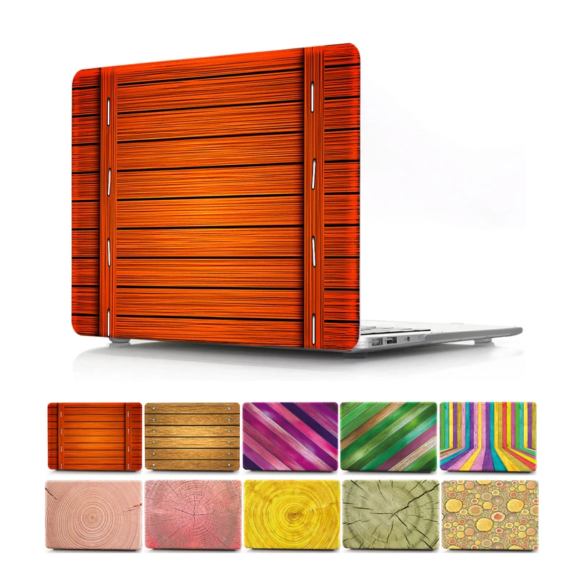 

Laptop Cases for Macbook Air 11 13 Pro 13 15 Touch Bar 13 15 Inch Wood Grain Pattern Hard Protective Case for Model A1707 A1708