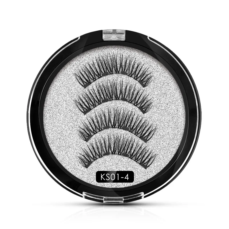 

Magnetic eyelashes with 4 magnets handmade 3D/6D magnetic lashes natural false eyelash magnet lash with gift box 24P-4