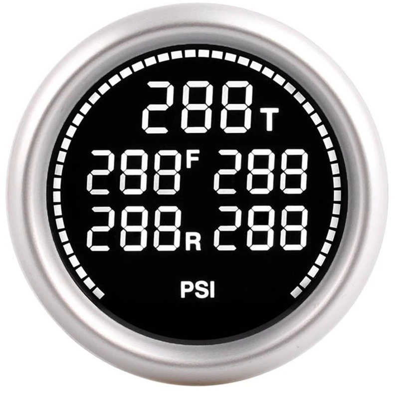 

7 Color Bar PSI Air Suspension Pressure Gauge Air Ride Gauge + 5pcs 1/8NPT Electrical Sensors 2Inch 52mm kit turbo boost gauge