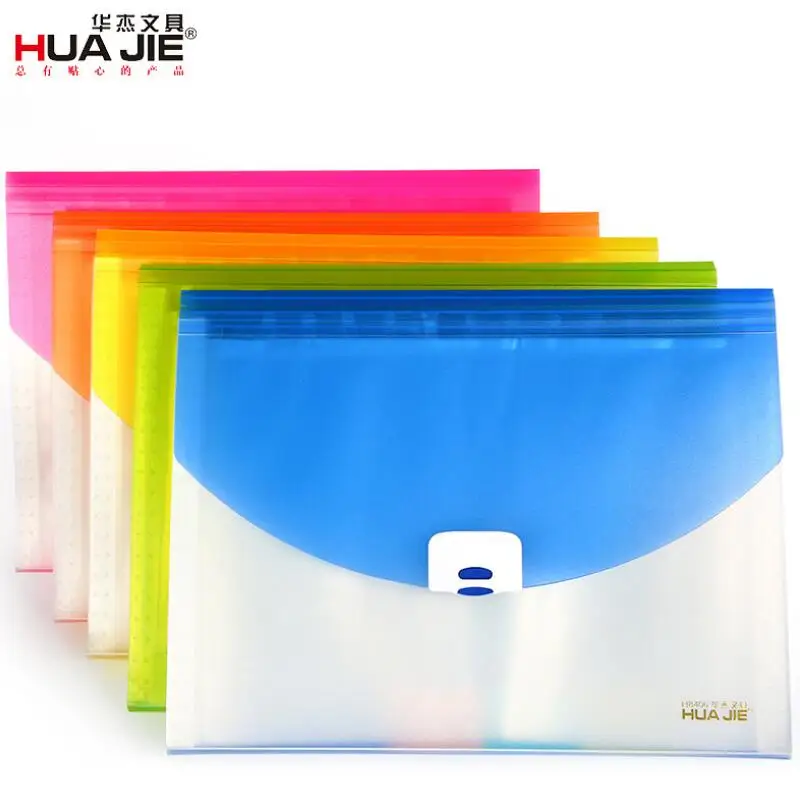 

HUAJIE 1PC A4 Simple Plastic Expanding Wallet File Package 13 Grid Multi-Layer Folder for Office Stationery Business School