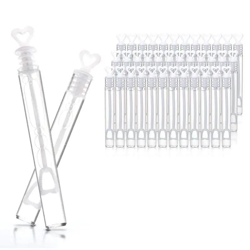 

Wedding Wand Heart Tube Bubbles 60pcs Wedding Favours Table Decoration Party Accessories
