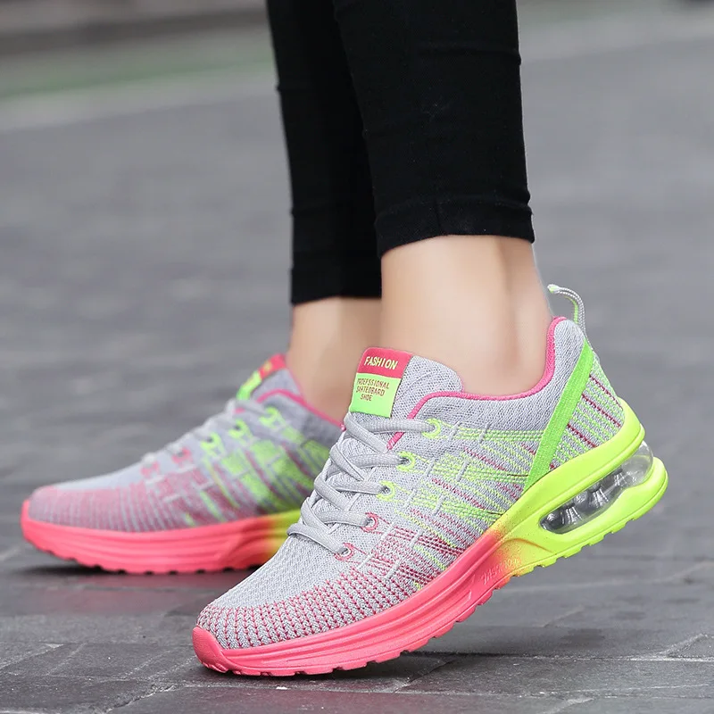 JINBEILEE New Flying Woven Air Cushion Women's Running Shoes Mesh Sports Shoes Flying Line Lightweight Shockproof Shoes JINBEILEE New Flying Woven Air Cushion Women's Running Shoes Mesh Sports Shoes Flying Line Lightweight Shockproof Shoes