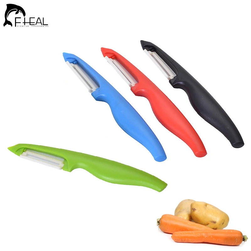 

FHEAL 1pcs Potato Peeler Plastic Handle + Ceramic Blade Carrot Potato Slicer Vegetable Fruit Zester Kitchen Gadgets Paring Knife