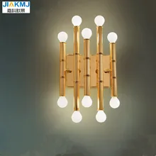 American Creative Simple bamboo wall lamps personality post-modern living room bedroom bedside lamp hotel aisle study wall ligh simple modern american fashion flower pot lamp nordic living room bedroom study bedside lamp creative personality lamps led lamp
