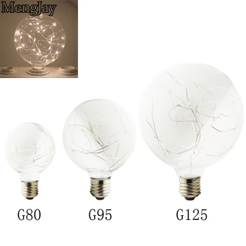 

E27 Base Ball Shape Vintage 3W Filament Copper Wire G80 G95 G125 LED Light Bulb Decorative for Holiday Wedding Christmas