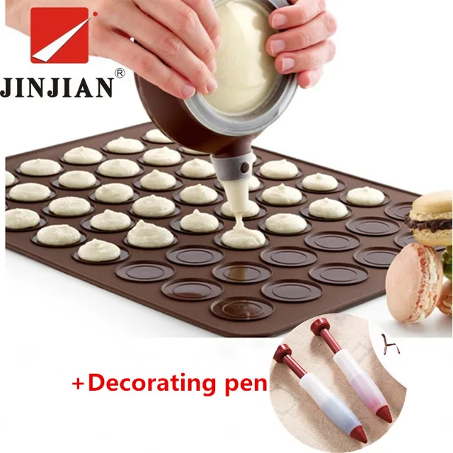 Special Price New Silicone Macaroon Cookie Pastry Oven Baking Mould +Dessert Decorating Tips Cream Squeezing Nozzle DIY Mold Baking Mat Set