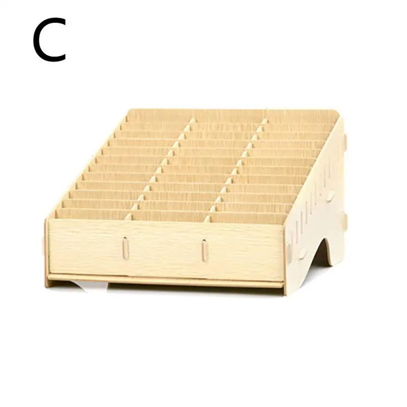 Деревянный держатель для мобильного телефона Управление креативный ящик для хранения для рабочего стола офисное собрание отделки сетки сотовый телефон стойку магазин Дисплей - Цвет: C  32.629.320.5