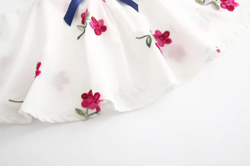 Летнее платье для маленьких девочек платья с цветочной вышивкой арбуза для девочек, хлопковое платье трапециевидной формы, праздничная одежда принцессы От 0 до 2 лет